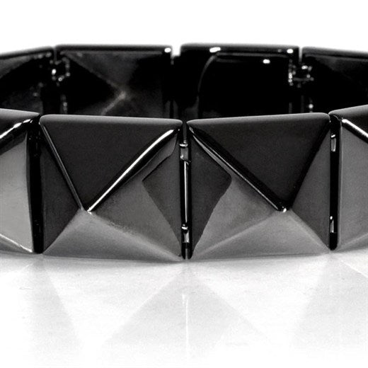 Smooth Pyramid Solid Brass Bracelet