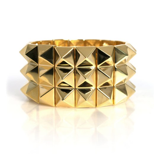 Pyramid Stretch Three Row Bracelet