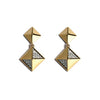 Diamond Pyramid Stud w/ Dangling Pyramid Earring