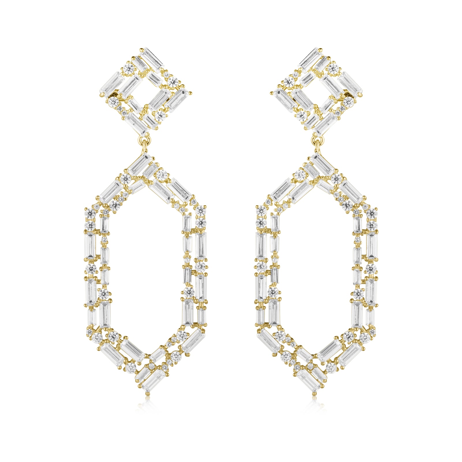 À Facettes Earrings-Gunmetal