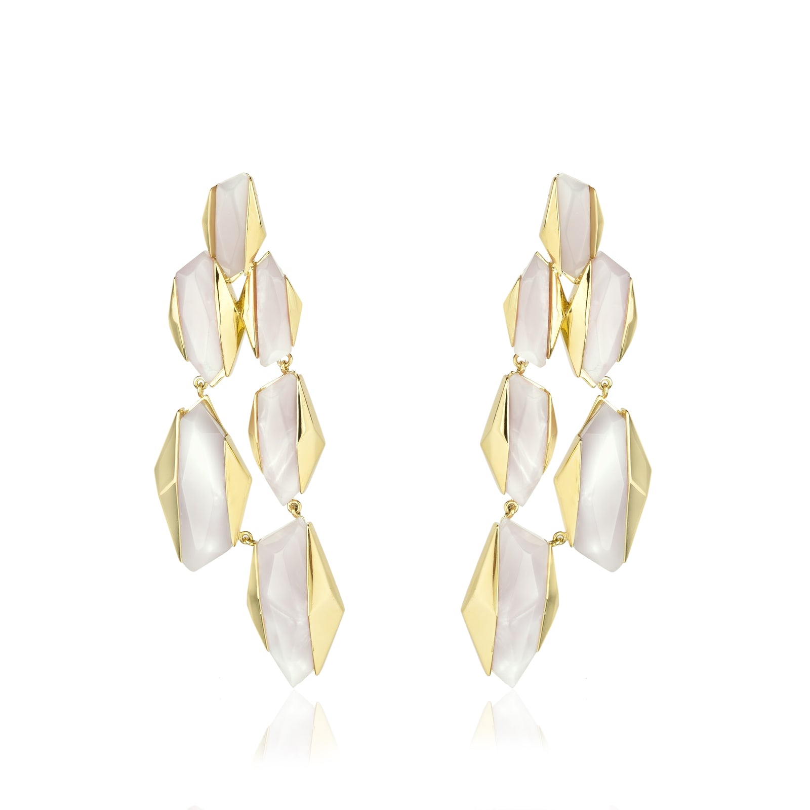 Sparks Fly Statement Earrings-Pink