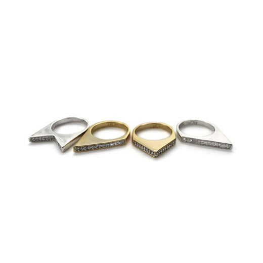 Asymmetrical Stackable Four Ring Set