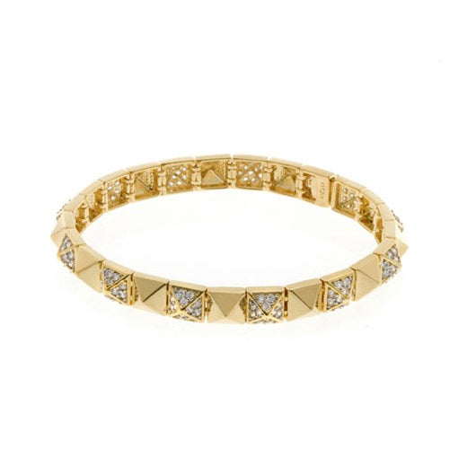 Thin Skip Pave Bangle Bracelet