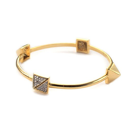 Bangle with Pyramids Bracelet