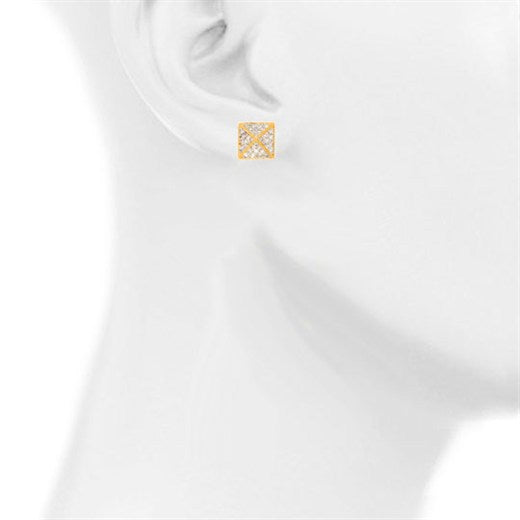 Square CZ Pave Earrings
