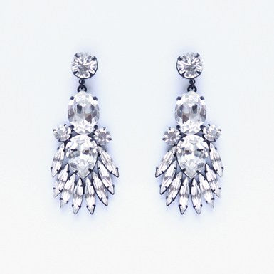 Crystal Clear Drop Nightfall Earrings