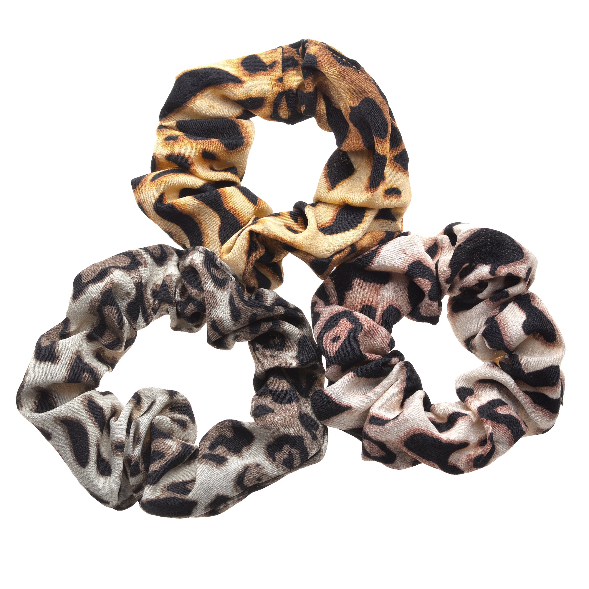 Ombre Leopard Scrunchies - Set of 3