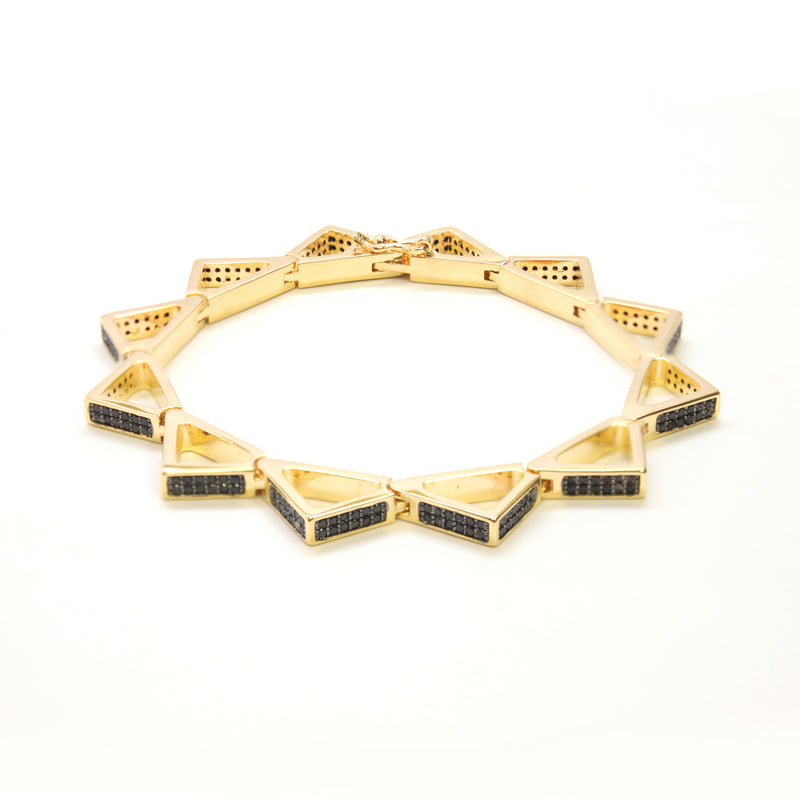 Pave Roof Tops Clasp Bracelet