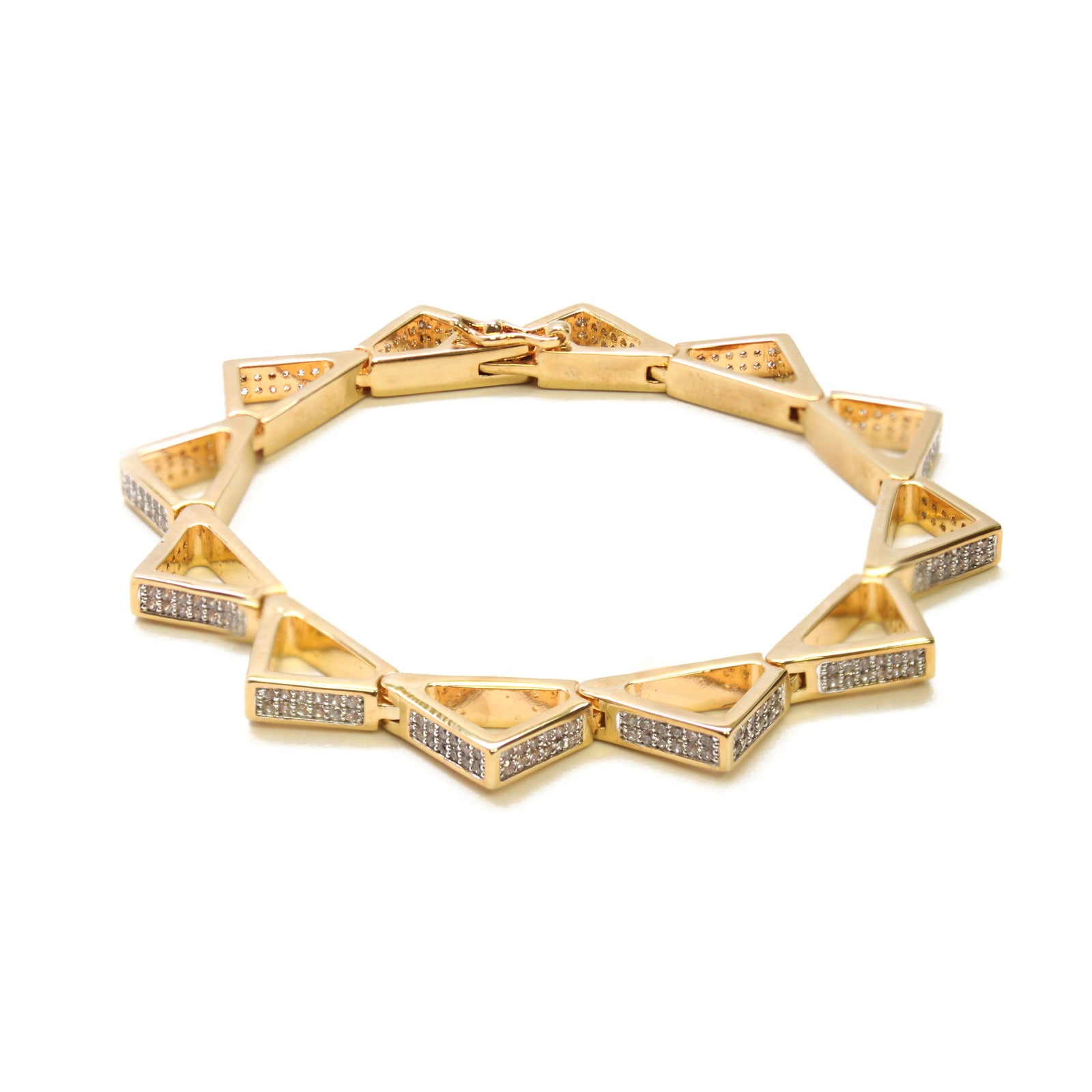 Pave Roof Tops Clasp Bracelet