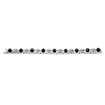 Susie Black and White Spinning Clasp Bracelet