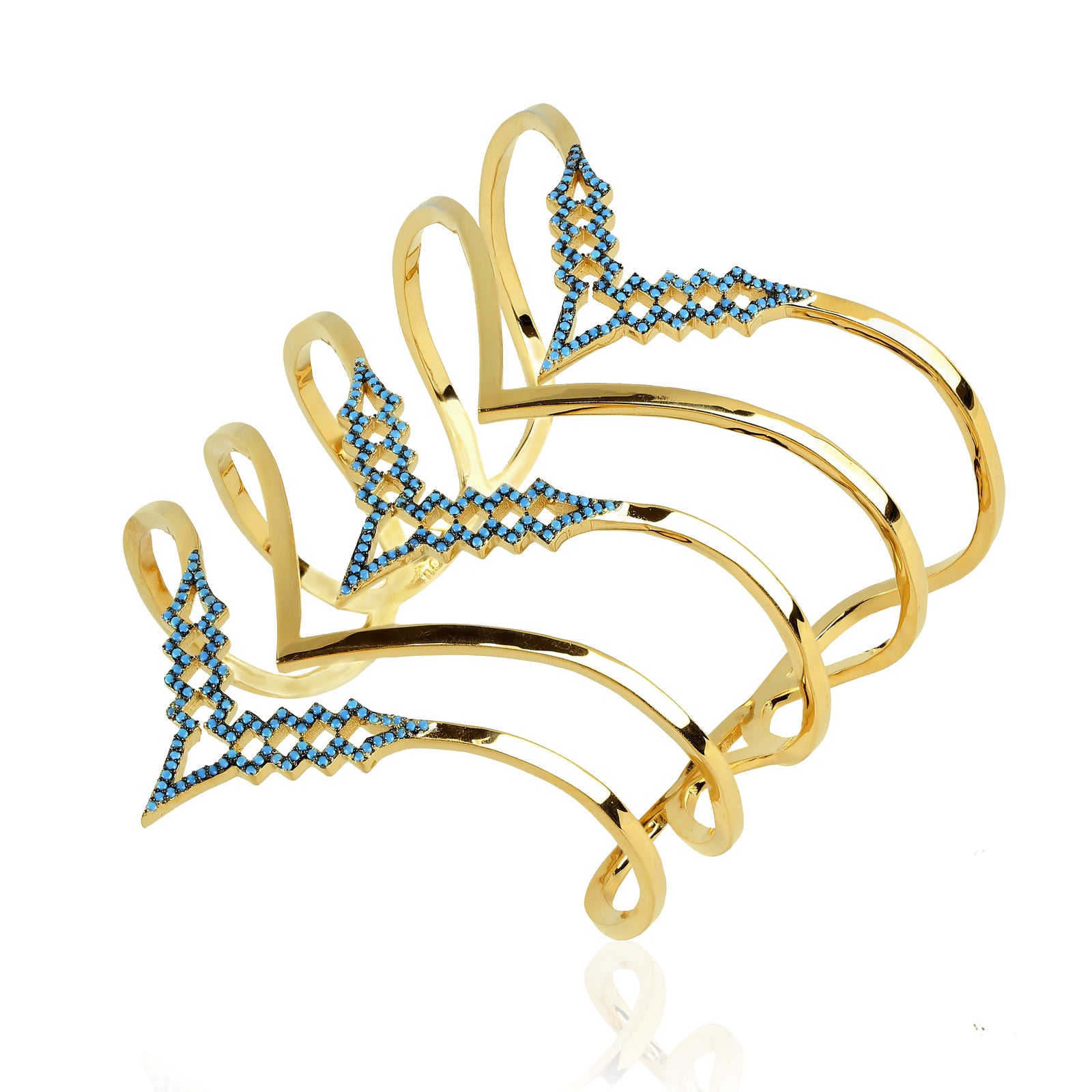 Glacier Peak Cuff Bracelet White Opal/gold Size Os