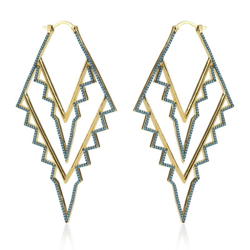 Crystal Peak Earrings White Opal/gold Size Os