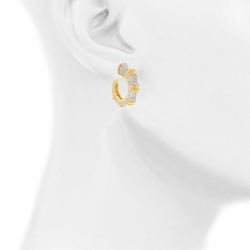 Bamboo Pave Tapers Earrings