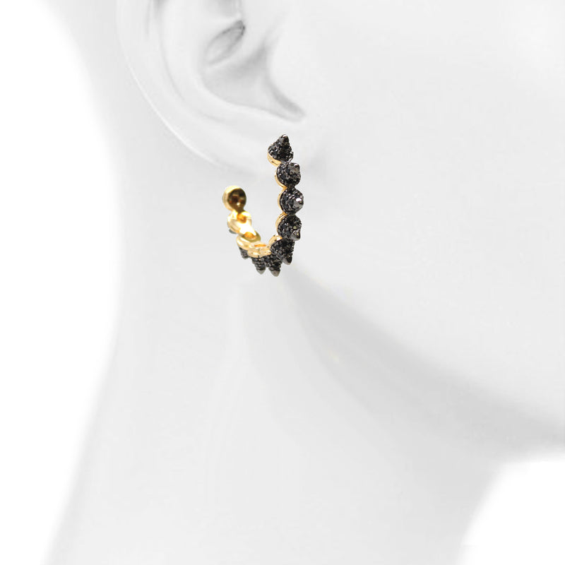 Cone Pave Hoop Earrings