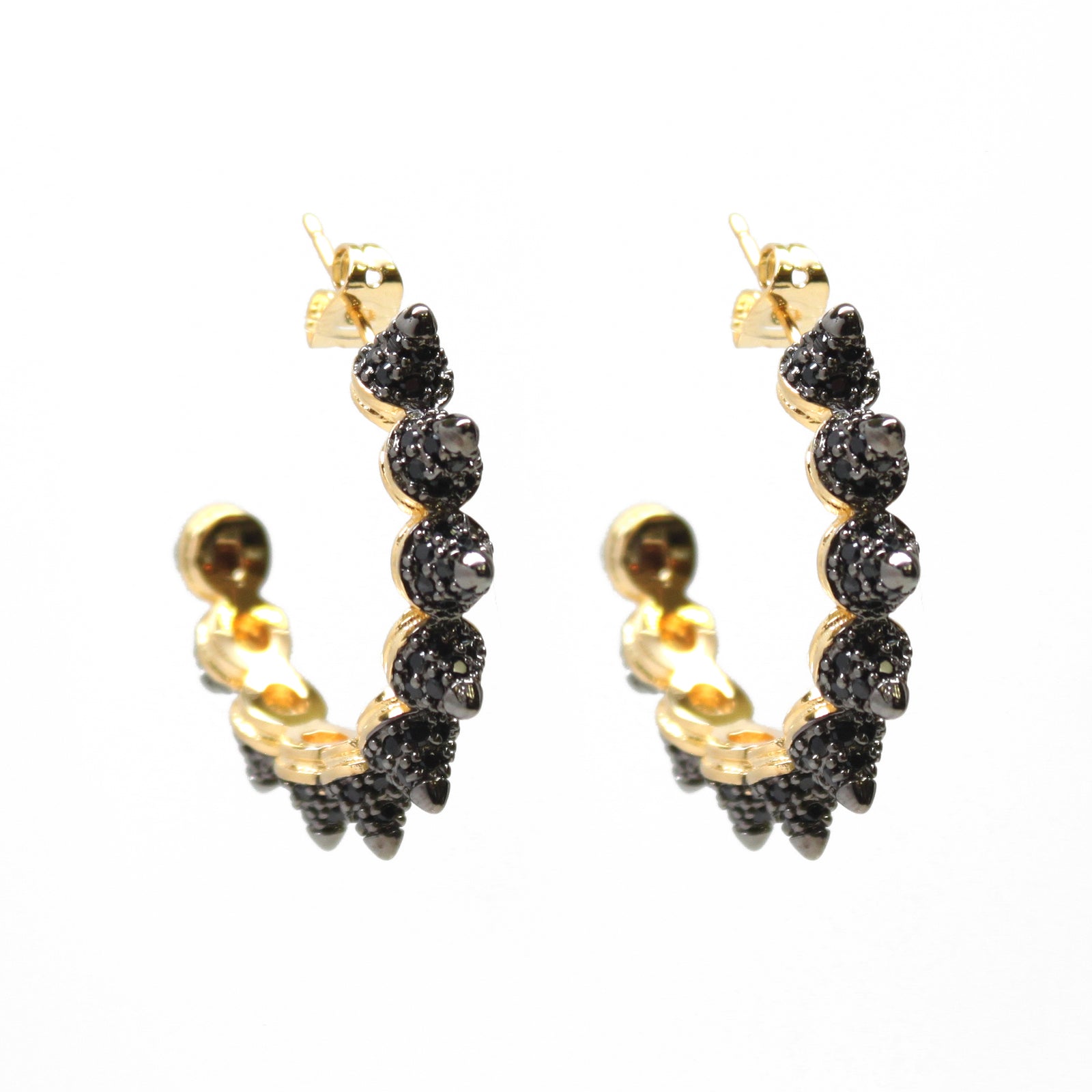 Cone Pave Hoop Earrings