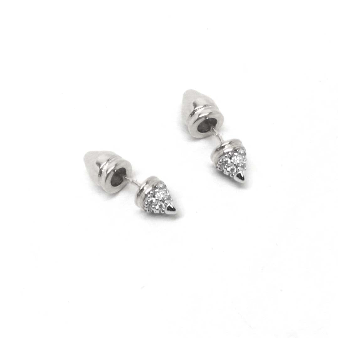 Tiny Clear Spike Post Earrings