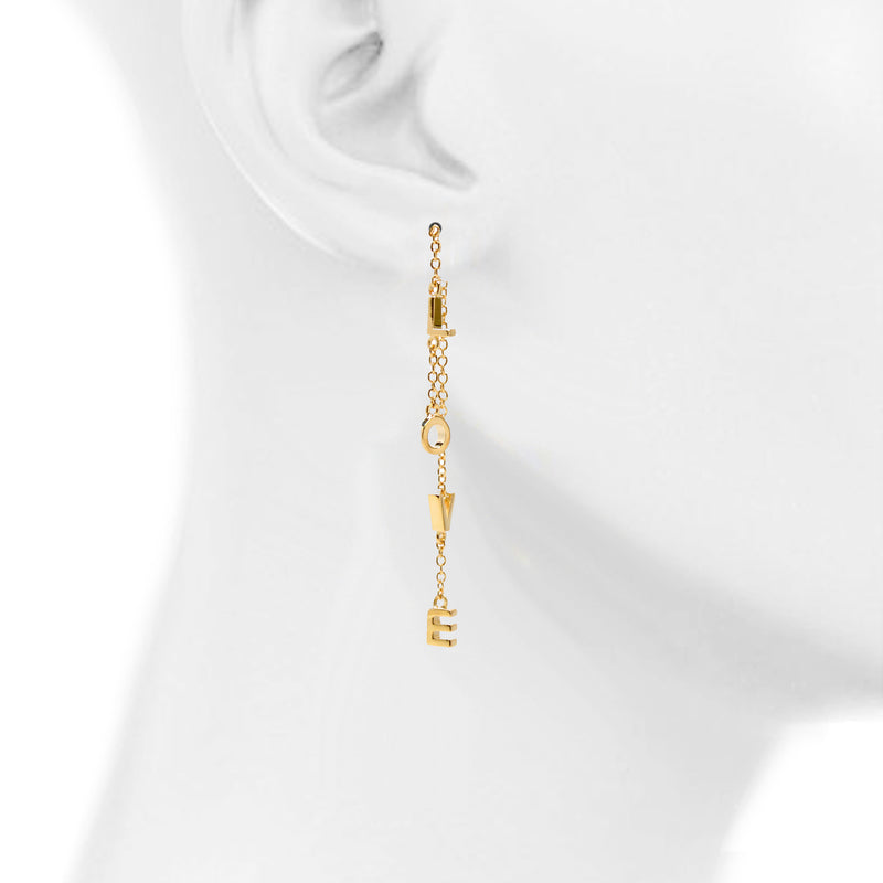 LOVE Swingers Chain Dangle Earrings