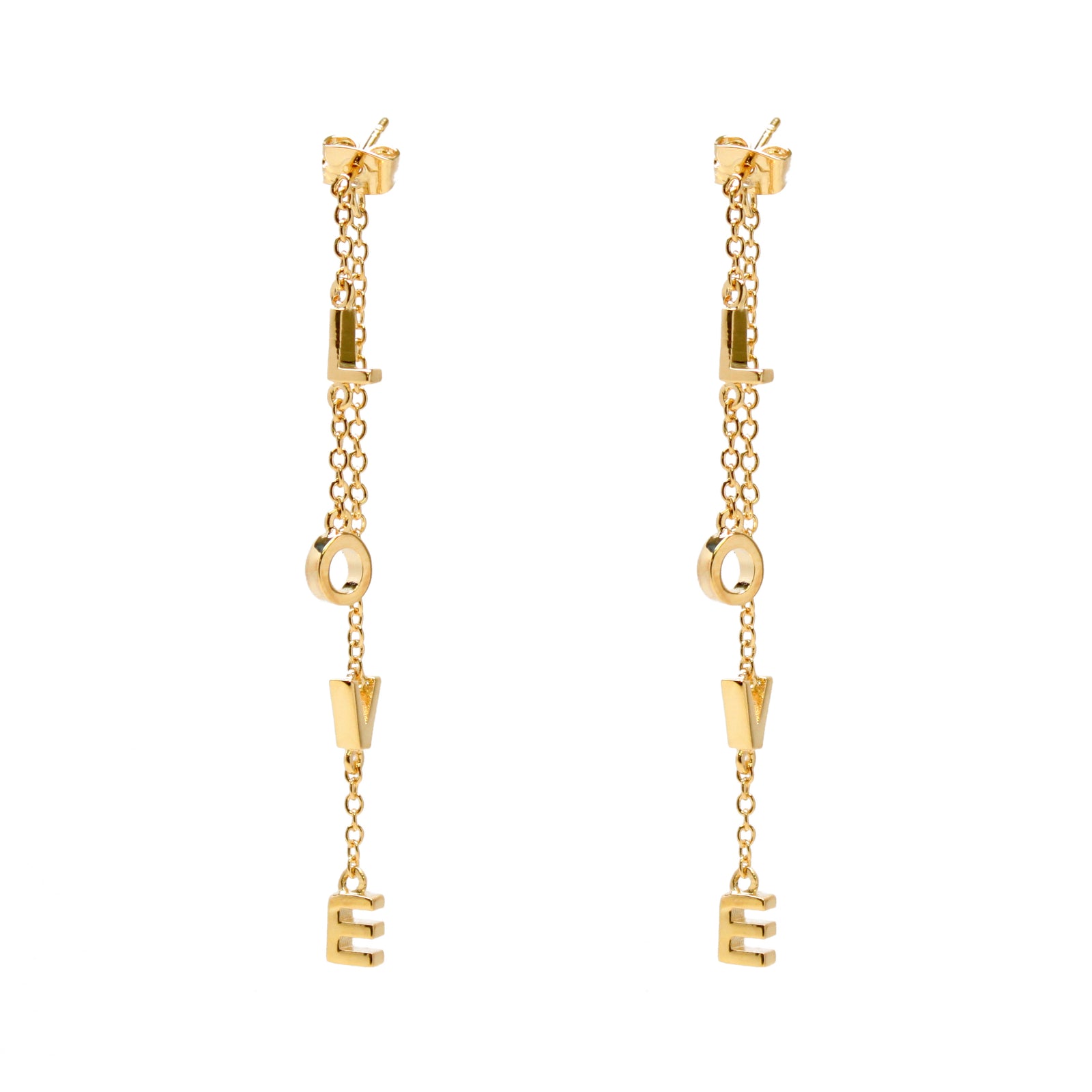 LOVE Swingers Chain Dangle Earrings