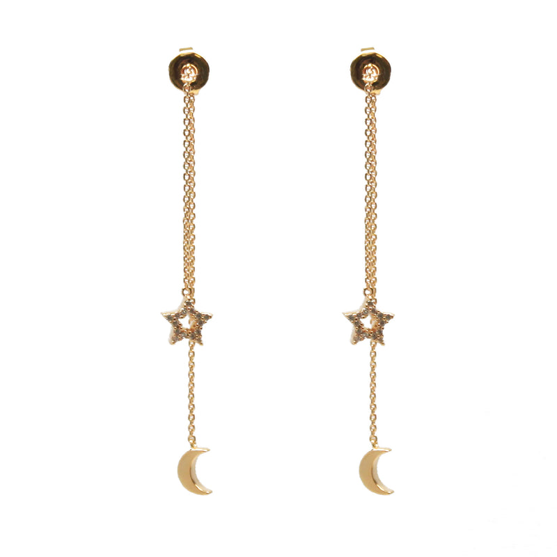 Carol Star & Moon Swinger Earrings