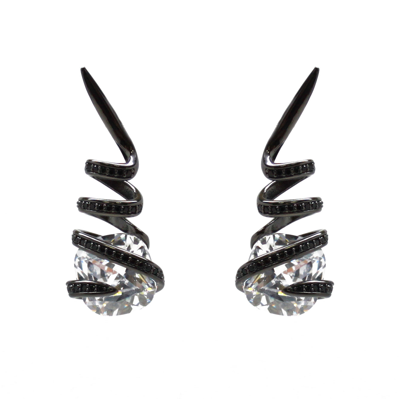 Lexiana Spiral Hugging CZ Earrings
