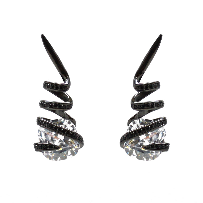 Lexiana Spiral Hugging CZ Earrings