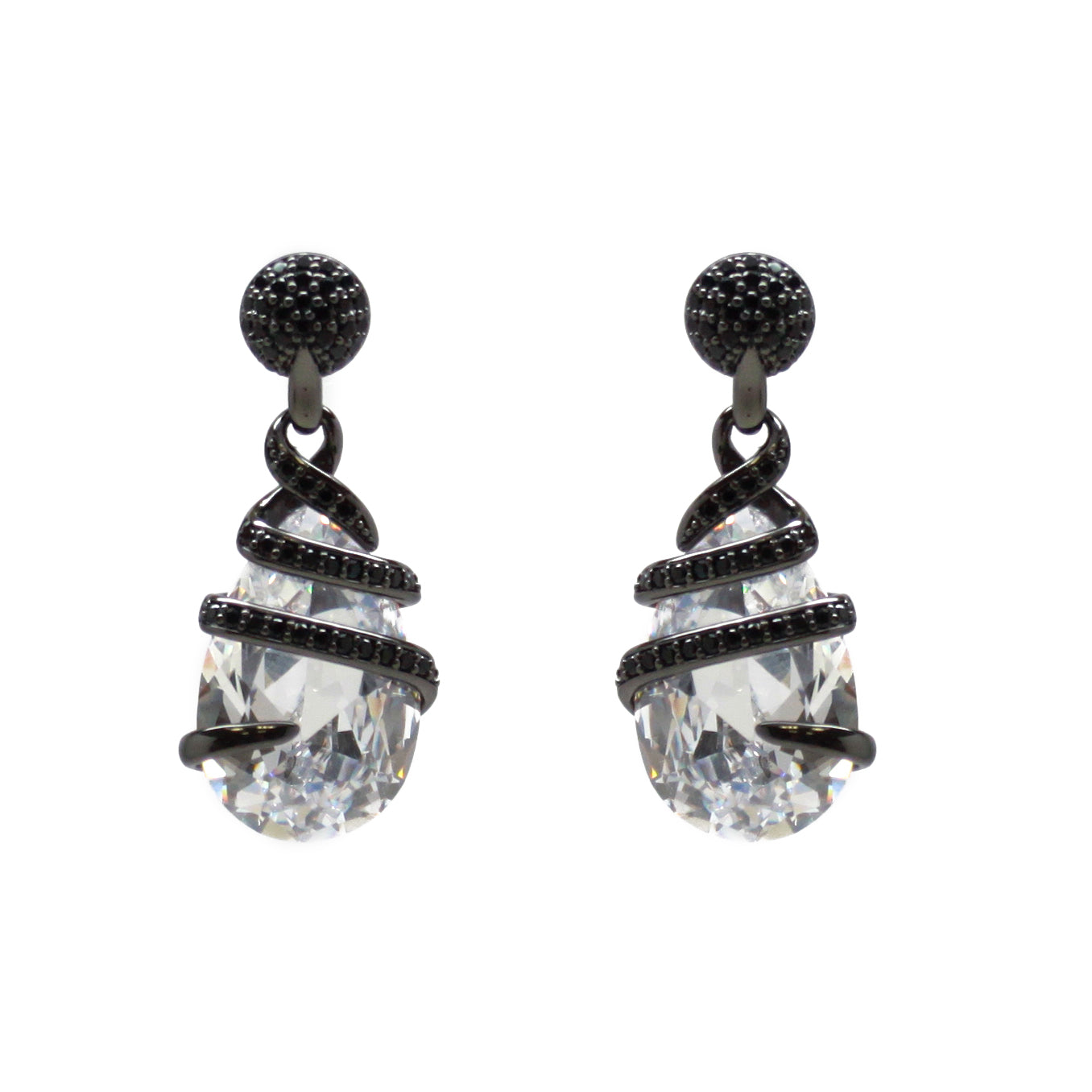 Leza Spiral Hugging CZ Earrings