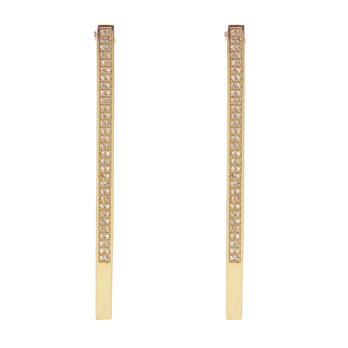 Tammy Modernist Stick Pave Earrings