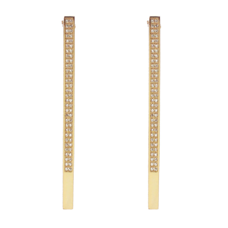 Tammy Modernist Stick Pave Earrings