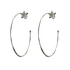 Tahira Pave Star Post Hoop Earrings