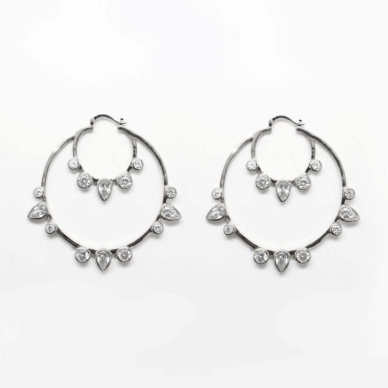Lauren Multi CZ Hoop Earrings