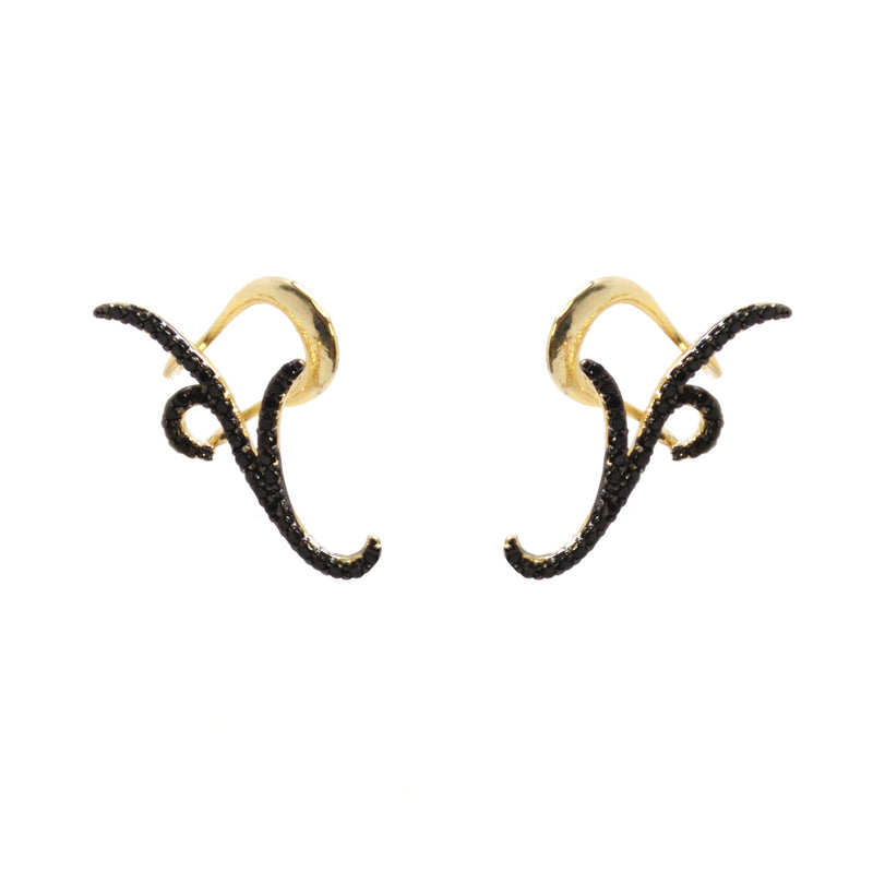 Heidi Small Up The Ear Pave Creeper Earrings