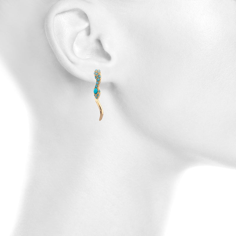 Listening Snake Front-Back Earring