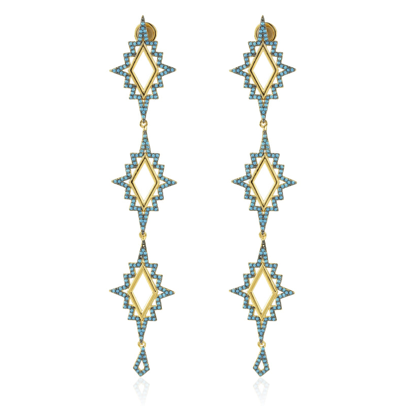 Northern Lights Earrings Turq/gold Size Os