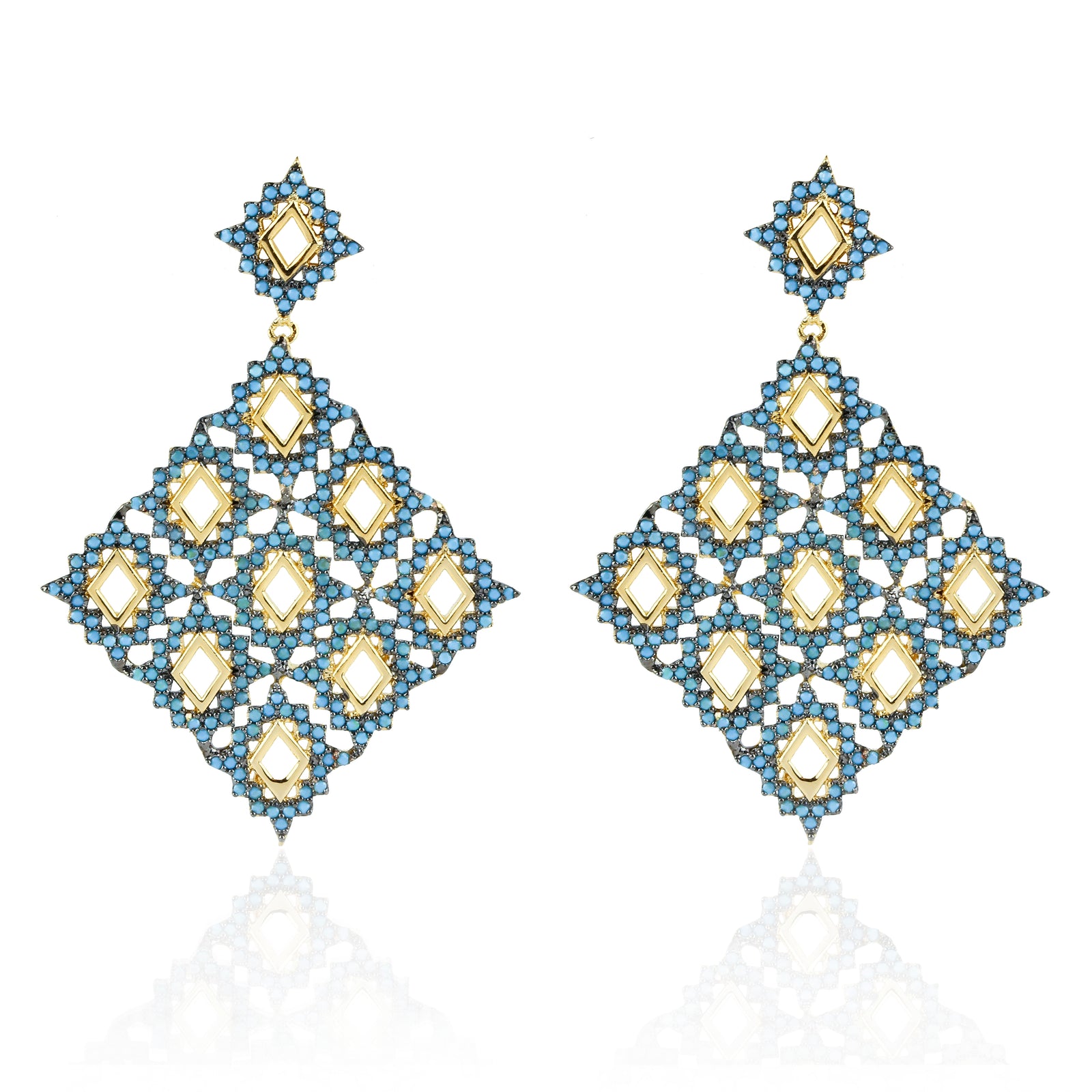 Plateau Earrings White Opal/gold Size Os