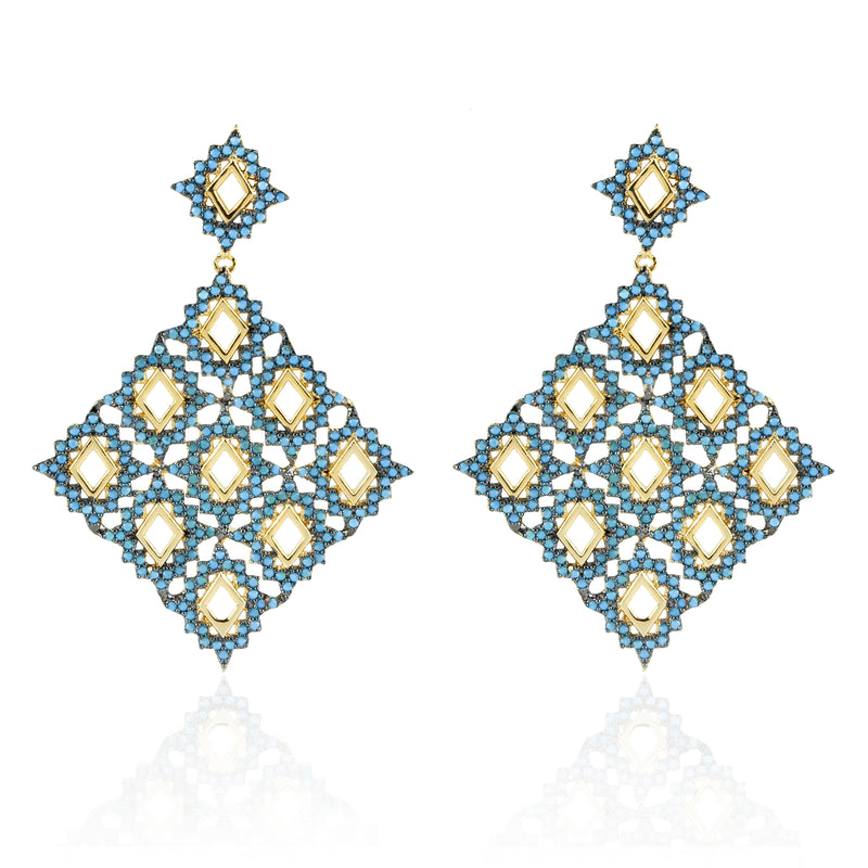 Plateau Earrings White Opal/gold Size Os
