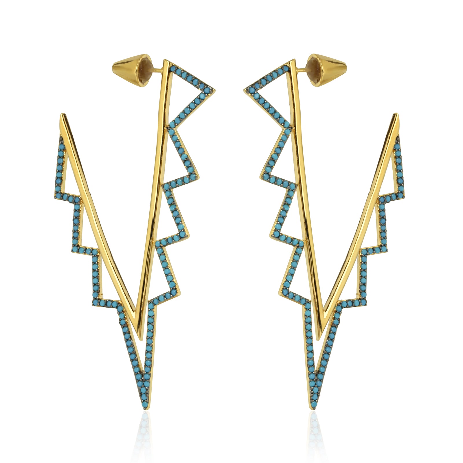 Ice Fall Earrings Turq/gold Size Os