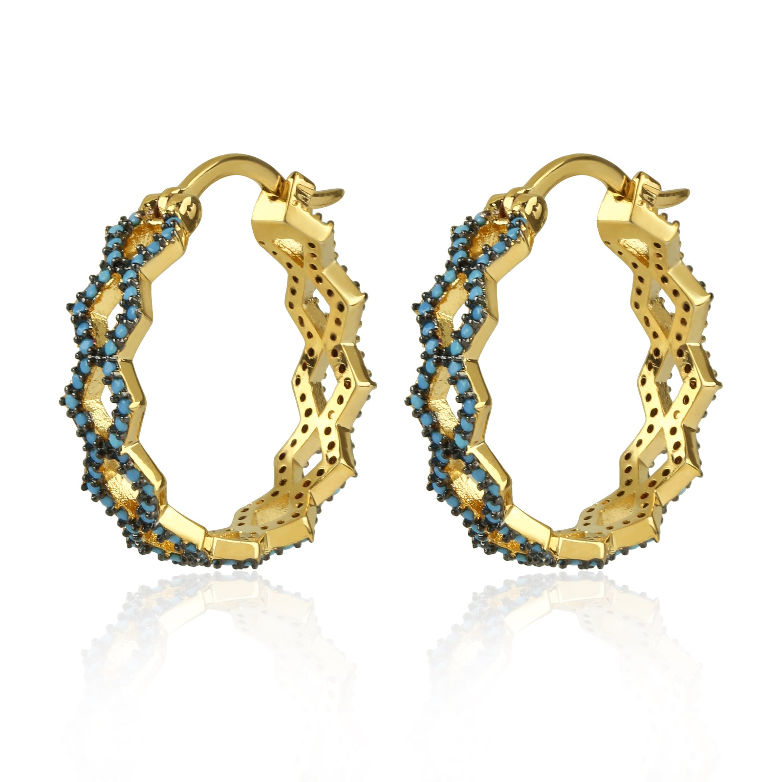 Blue Ridge Small Hoop Earrings White Opal/gold Size Os