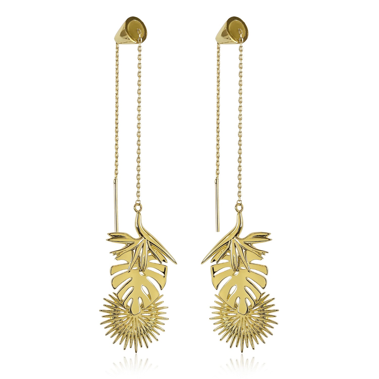 PALM LEAVES TRIO EARRINGS