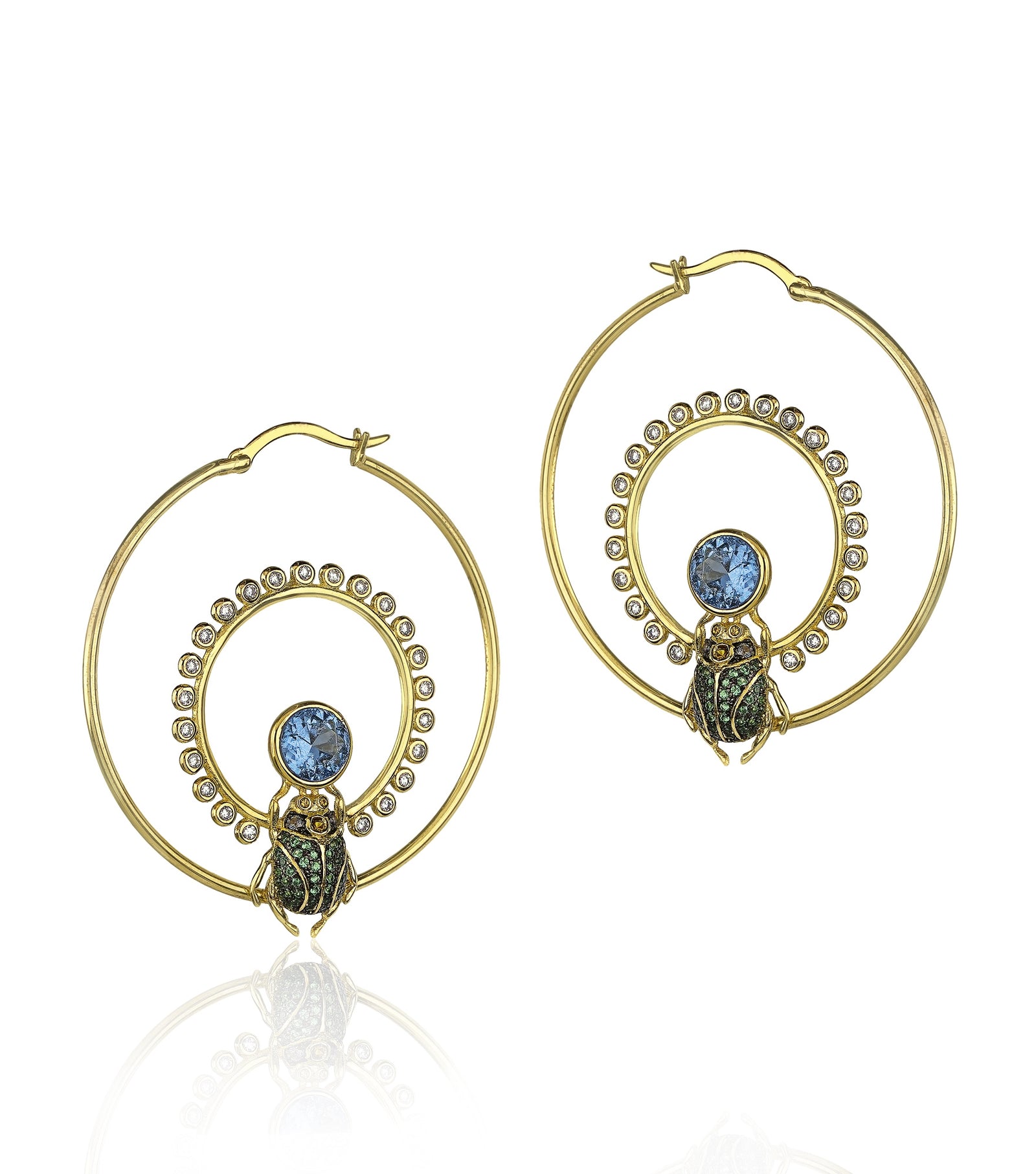 Beetle Hoop Earrings