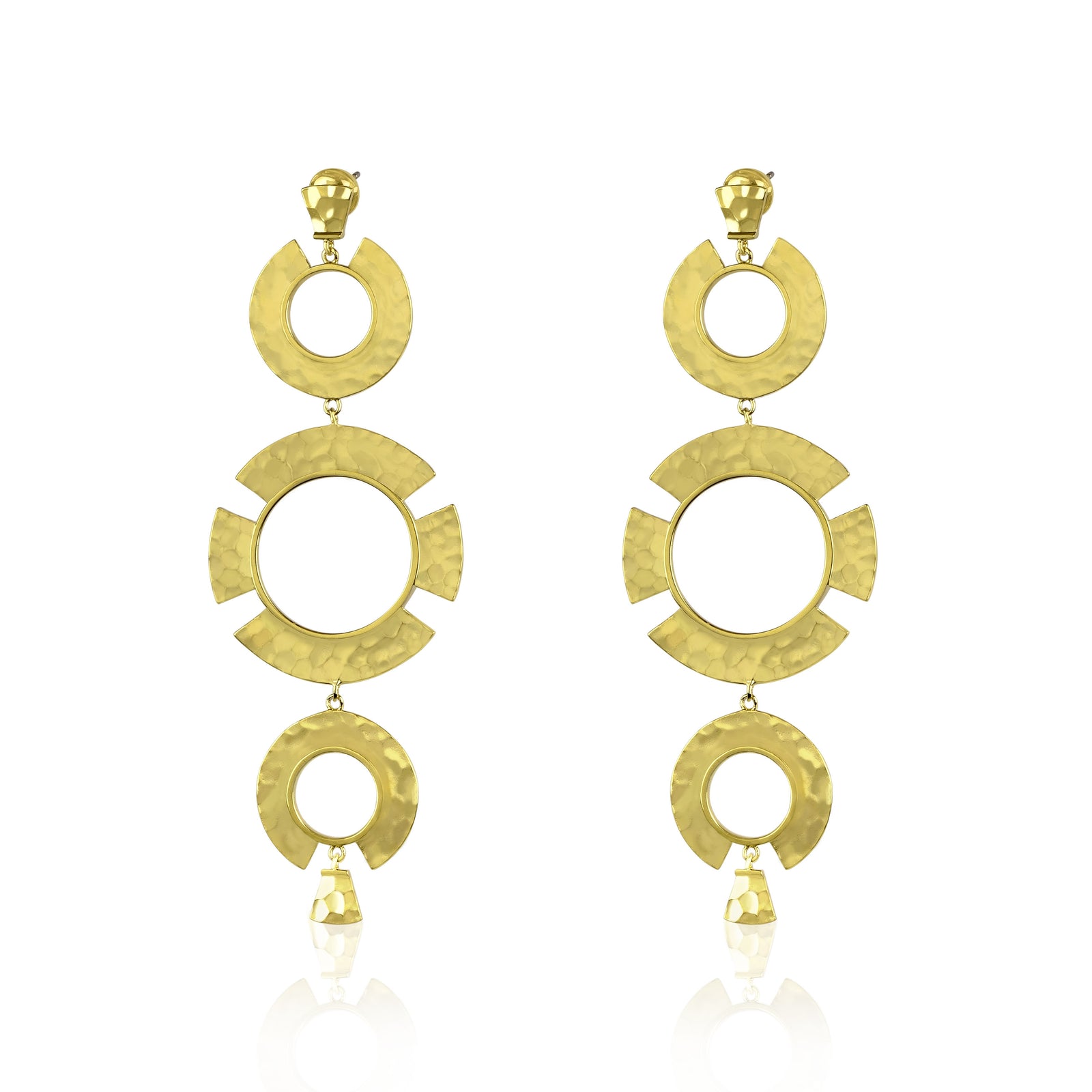 Hammered Tiered Earrings