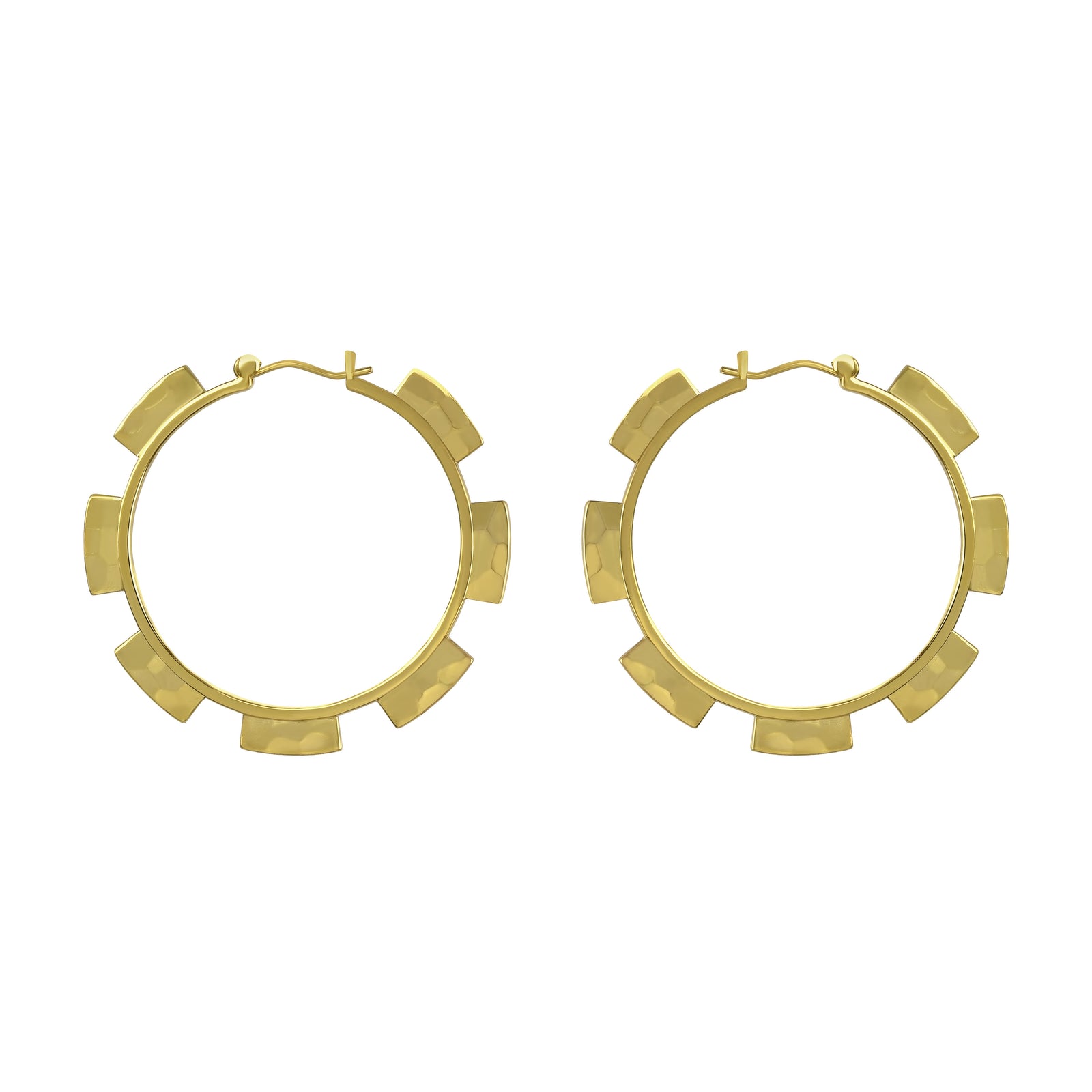 Notched Plate Hoop Earrings