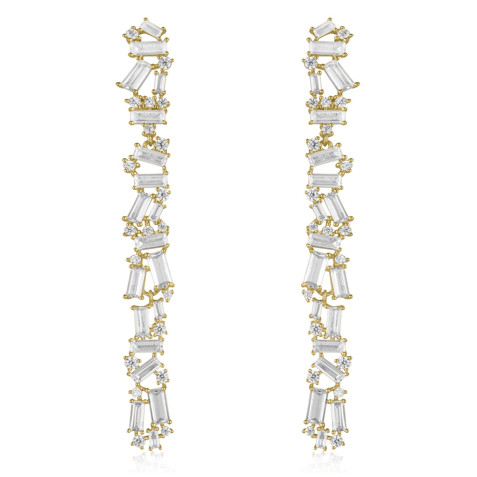 Récolter Linear Earrings-Gunmetal