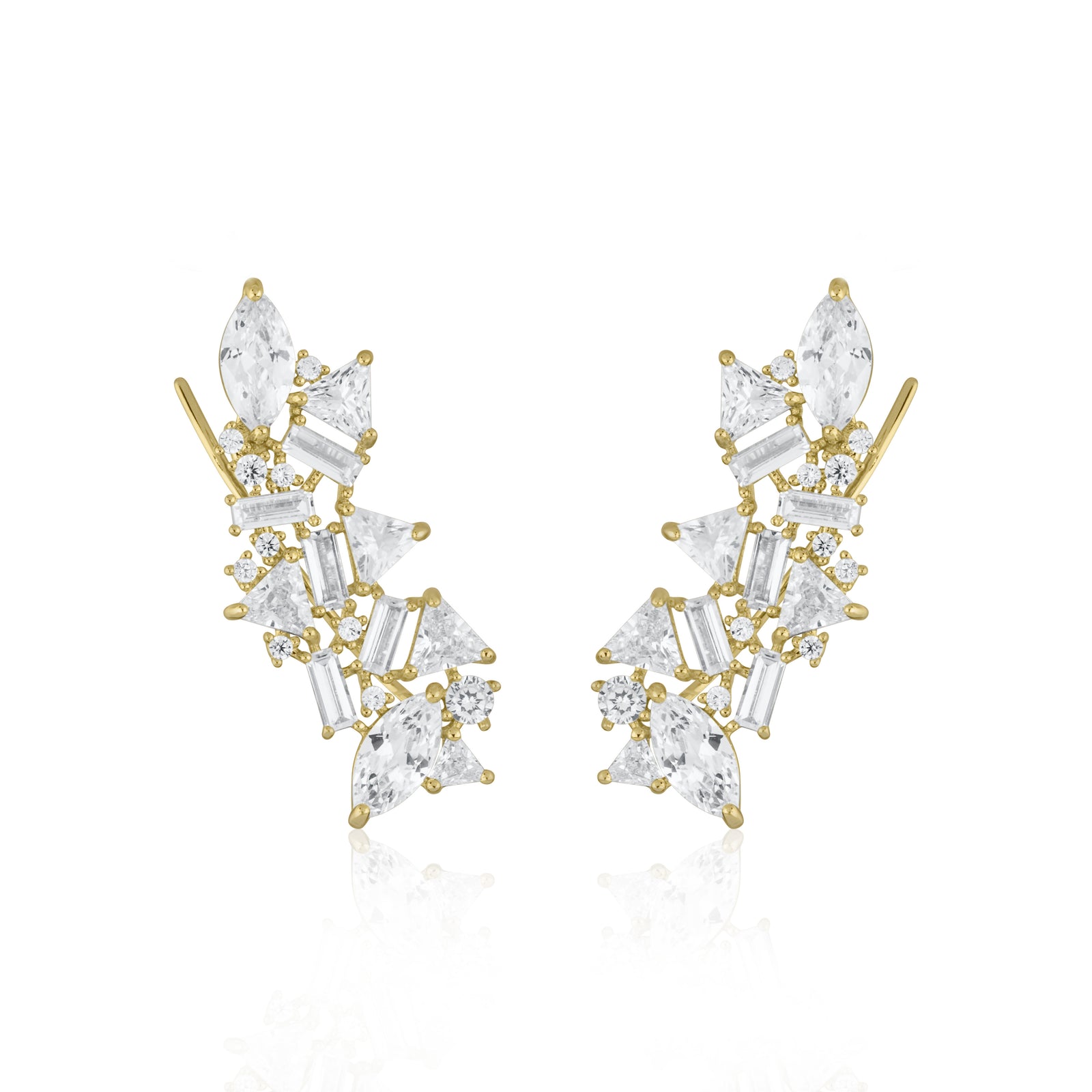 La Lueur Creeper Earrings-Gunmetal