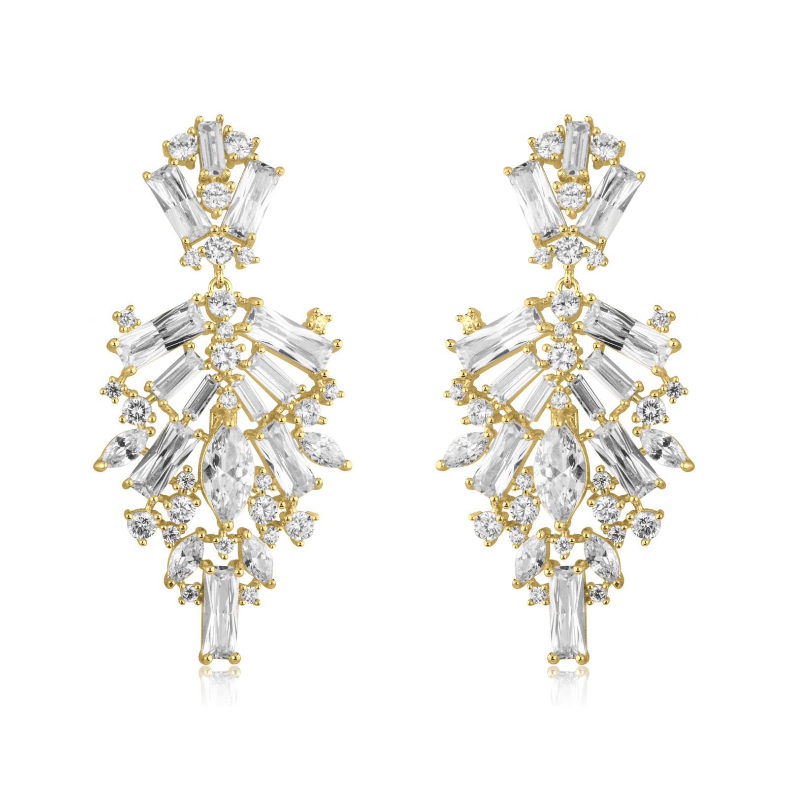 La Lueur Pendant Earrings-Rhodium