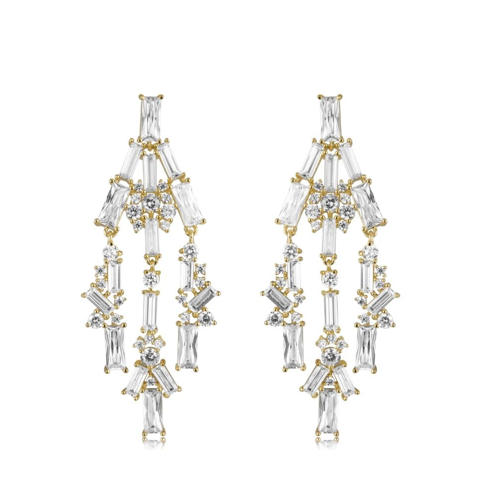 Récolter Chandelier Earrings-Gunmetal