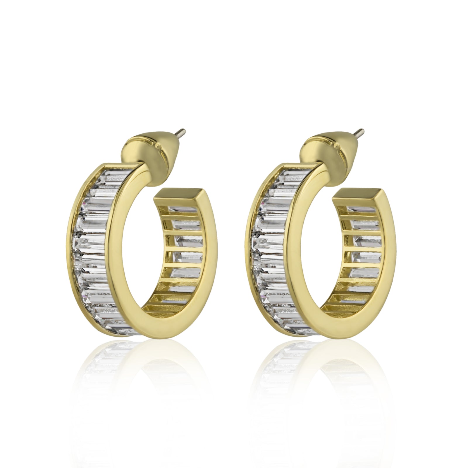 Rangées Small Hoop Earrings-Gunmetal