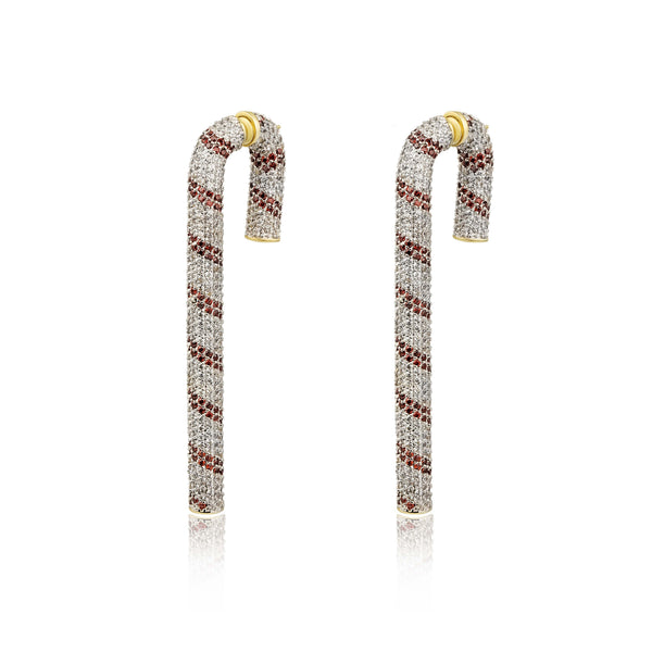 Candy Cane Front-Back Earrings