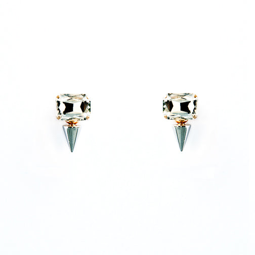 Crystal Metal Stud Earrings