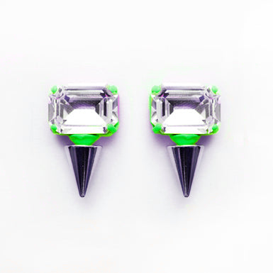 Crystal Metal Stud Earrings