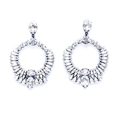 Gilded Crystal Hoop Earrings